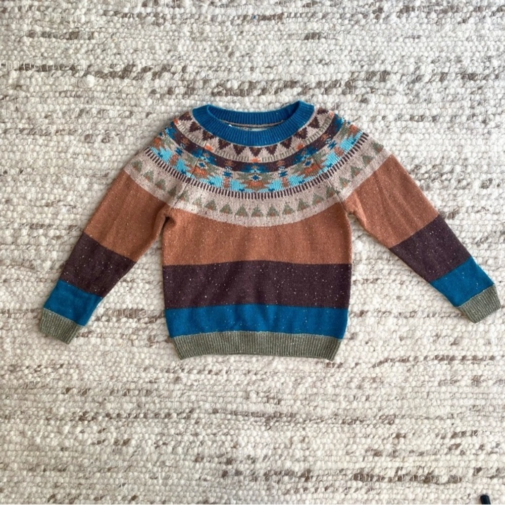 Souris NWT Mini Fair Isle Marled Textured Knit Sweater, Size 5